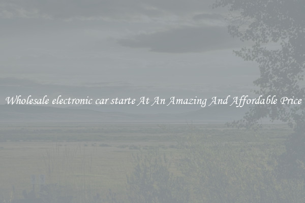 Wholesale electronic car starte At An Amazing And Affordable Price