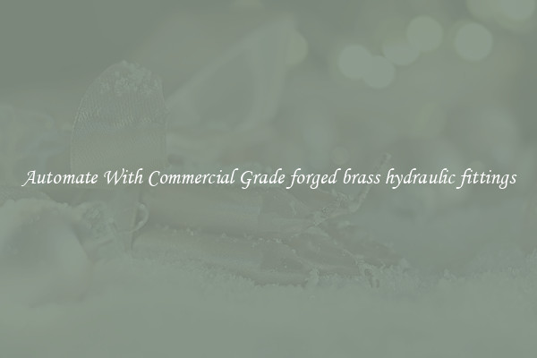 Automate With Commercial Grade forged brass hydraulic fittings
