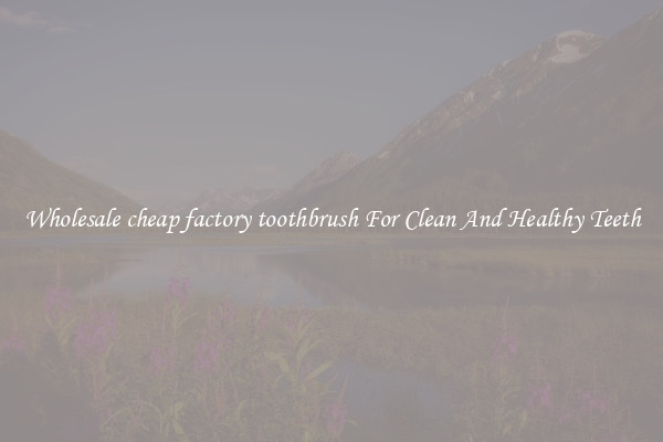Wholesale cheap factory toothbrush For Clean And Healthy Teeth