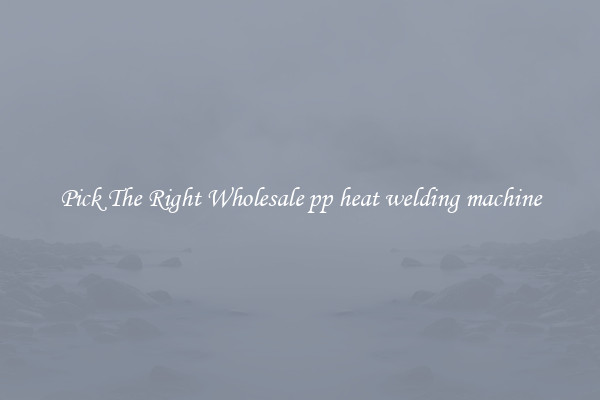 Pick The Right Wholesale pp heat welding machine