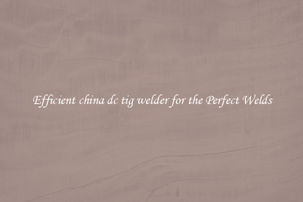 Efficient china dc tig welder for the Perfect Welds