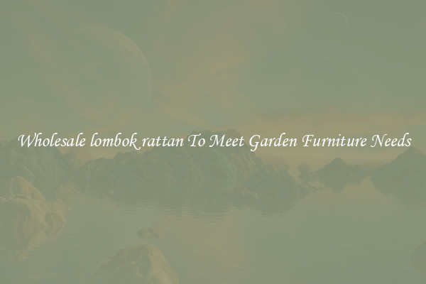 Wholesale lombok rattan To Meet Garden Furniture Needs