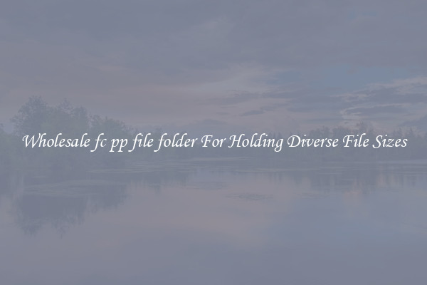 Wholesale fc pp file folder For Holding Diverse File Sizes
